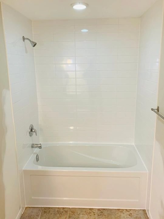 Tiled tub and shower combination